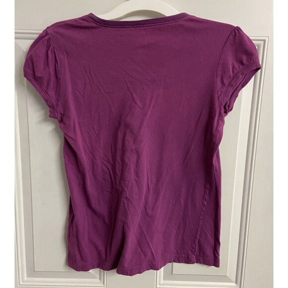Old Navy T Shirt  Girls Size xxlg Magenta V Neck  100% Cotton Plus Basic Capsule - Picture 4 of 4